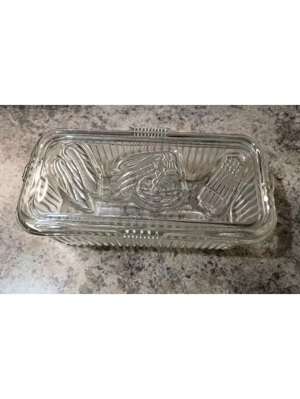Vintage Eco friendly Storage Container Glass Clear W/ Lid No Microplastics